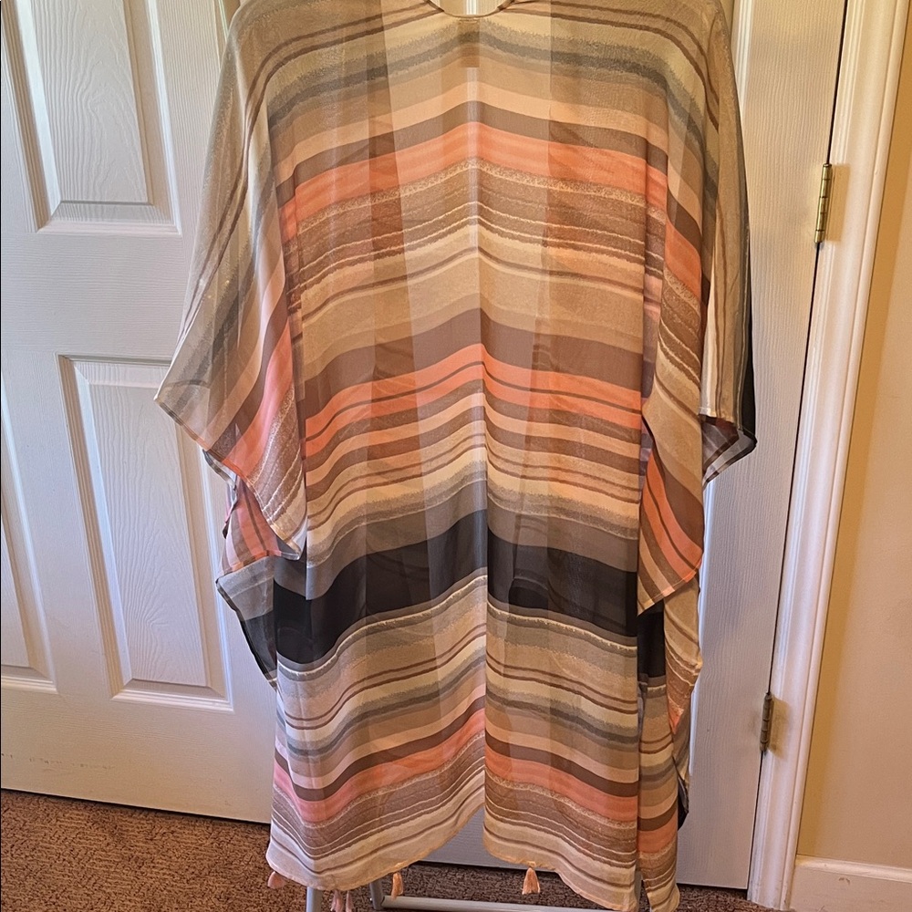 C Elegant Multicolor Striped Kimono - Picture 4 of 5
